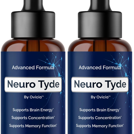 (2 Pack) NeuroTyde Drops - Neuro Tyde Support Premium Liquid Advanced Formula, Daily Neurotyde All Natural Ingredients Support Focus Memory for Overall Health & Wellness, 2 Bottles for 2 Months