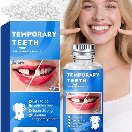 Tooth Repair Kit, Moldable False Teeth Beads for Teeth Repair, Suitable for Missing, Cracked DIY Denture Kit, 1Pack