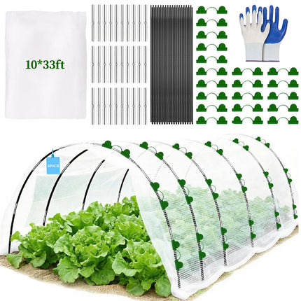 6 Sets of Garden Netting Kit for Raised Beds 10 x 33 FT Strong Mesh Netting