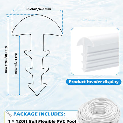 SuperDi Plastic 120ft Roll QP1562 Swimming Pool Liner Lock Beaded Wedge T-Shape