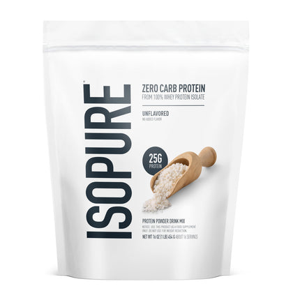 Isopure Zero Carb 100% Pure Whey Isolate Protein Powder, Gluten Free, with Vitamins, Unflavored, 25g Protein Per Serving, 1 Lb, 16 Servings (Packaging May Vary)