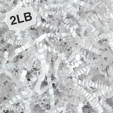 Corlcol 2LB Crinkle paper Shred Paper Filler For Gift Box Basket Bags On Holiday(White).
