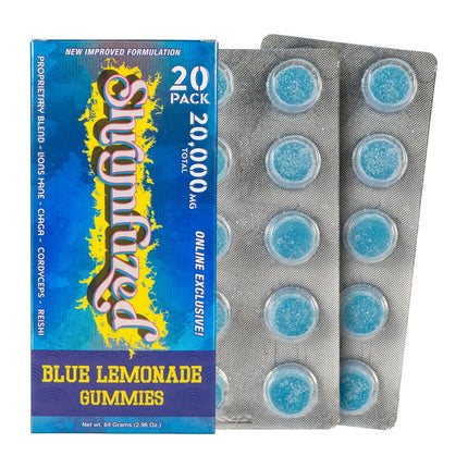 Shrumfuzed - Proprietary Nootropic Gummy - Lion's Mane, Reishi, Chaga, and Cordycep Nootropic Mushroom Blend (20 Servings, Blue Lemonade)