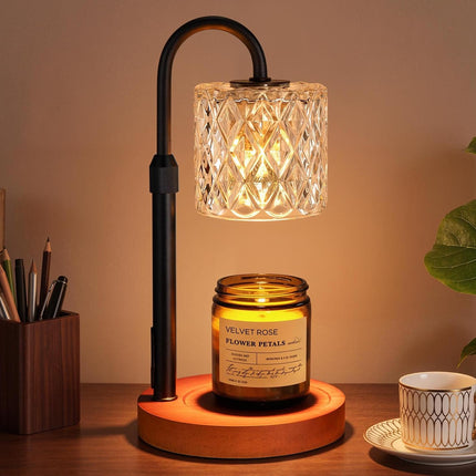Walnut Candle Warmer Lamp with Timer, Birthday Gifts for Women, Room Decor