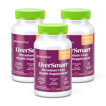 Naturenetics Milk Thistle Liver Cleanse & Support Supplement, 60 Capsules - 80% Silymarin Extract with Artichoke & Dandelion, Supports Liver Enzymes, Energy, & Digestion - Vegan, Gluten-Free, 3 Pack