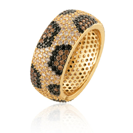 Mixcbe Animal Leopard Crystal Rings for Women Dainty Gold Leopard Print Cubic Zirconia Paving Stacking Rings, Gold Knuckle Women Rings Jewelry Size 8