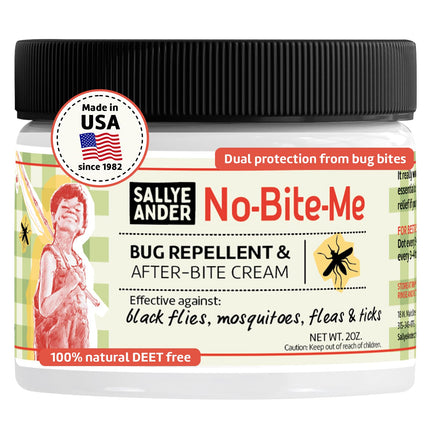 SALLYEANDER No Bite Me Natural Bug & Insect Repellent Lotion - DEET-Free Anti-Itch Cream - Safe for Kids, Infants & Adults - Repels Mosquitoes, Black Flies, Fleas & Ticks - Made in USA, 2oz