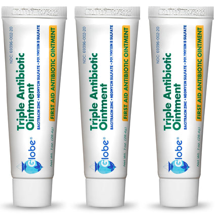 Globe Triple Antibiotic Ointment, First Aid Supply, 3 Pack, 1 oz Tubes
