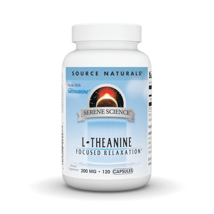 Source Naturals Serene Science L-Theanine, Made with Suntheanine, for Focused Relaxation, 200 mg - 120 Capsules