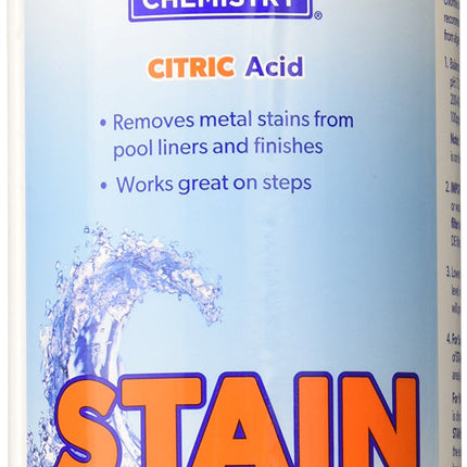 Natural Chemistry Stain Free, 1.75 lb, 100% Citric Acid, Eliminates Metal Stains and Effective on All Pool Surfaces, Works with All Sanitizing Systems