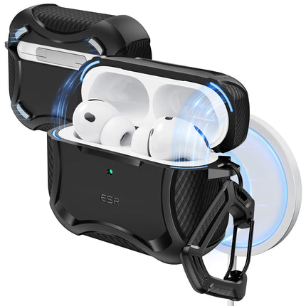 ESR for AirPods Pro 3 Case (2025), Compatible with Airpods Pro 3rd Generation Case (USB-C Cable), Magnetic Lid, MagSafe Ready, Powerful Drop Protection, Cyber Series, Black