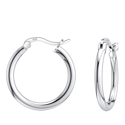 Savlano 925 Sterling silver Round Hoop Earrings for Women & Men Comes in 10MM-25MM (18)