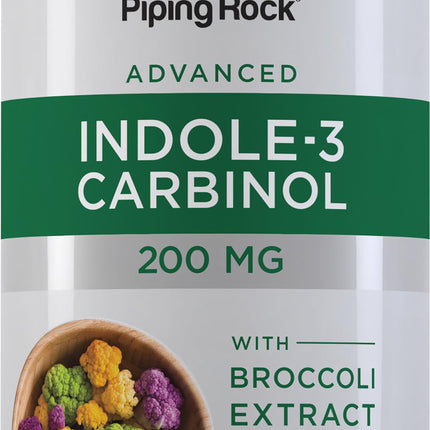 Piping Rock Indole 3 Carbinol | 200mg | 120 Capsules | I3C with Broccoli Extract | Non-GMO, Vegan & Gluten Free Supplement