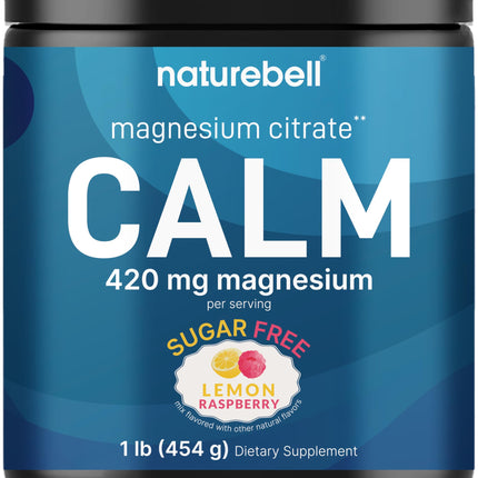 Calm Magnesium Powder, 1lb | Drink Mix for Sleep, Muscle, Bone & Mood Support – Sugar Free Lemon Raspberry Flavor – Chelated Magnesium Citrate for High Absorption – Vegan, Non-GMO