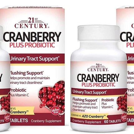 21st Century Cranberry Plus Probiotic Tablets,2 Count