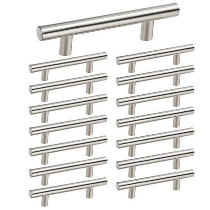 homdiy 15 Pack Brushed Nickel Cabinet Pulls 3 Inch Handles Stainless Steel Cabinet Hardware for Kitchen and Bathroom Cabinets, 5 Inch Overall Drawer Pull