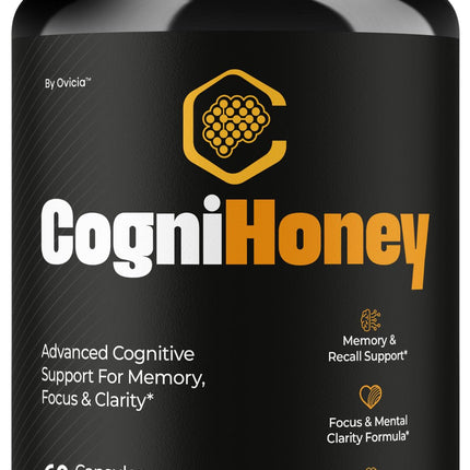 CogniHoney Capsules - Official Cogni Honey Pills Advanced Premium Formula for Maximum Strength, All Natural Ingredients with Vitamins for Overall Health & Wellness, 60 Capsules for 1 Month