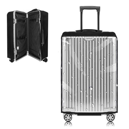 Yotako Upgraded Zippered Transparent PVC Suitcase Cover, No Disassembly Required Clear Luggage Protector for Suitcase Luggage Protector Cover 26''