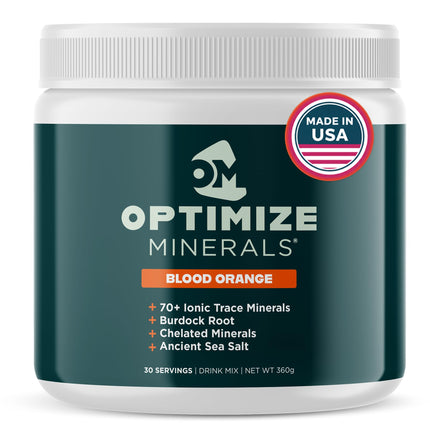 Optimize Minerals Multi Mineral - New Look Same Daily Formula - Magnesium, Electrolytes & Trace Mineral Supplement Powder - Gluten Free Vitamins Drink for Optimal Wellness - Blood Orange, 30 Servings