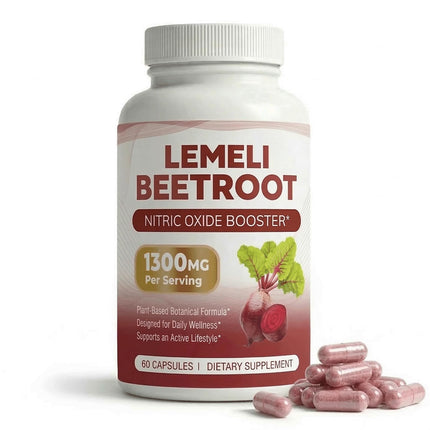 LEMELI BEETROOT,Beet Root Supplement, Gluten Free,60 Vegan Capsules (1pcs)