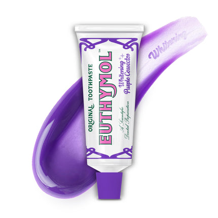 Euthymol Purple Whitening Toothpaste (3.7 fl oz) – for Yellow & Sensitive Teeth | Violet Tone-Up Formula, Instantly Brightens, 24H Stain Defense, Long-Lasting Fresh Breath