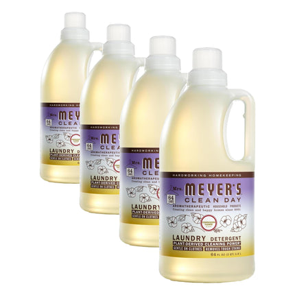 MRS. MEYER'S CLEAN DAY Liquid Laundry Detergent, Infused with Essential Oils, Compassion Flower, 64 oz (64 Loads) (Pack of 4)