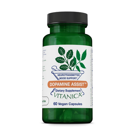 Vitanica Dopamine Assist - Neurotransmitter Support Supplement with Green Tea & Tyrosine & Vitamin B6 - Supplement with Mucuna Pruriens & Folate - Vegan - 60 Capsules