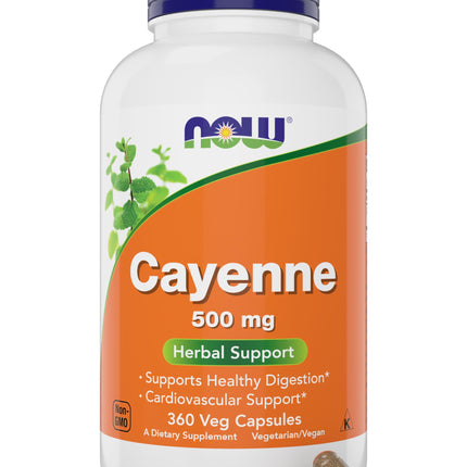 Now Cayenne (Capsicum annuum) 500 mg, 360 Veg Capsules