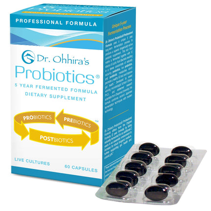 Essential Formulas Dr. Ohhira’s Probiotics Professional Formula with 5 Year Fermented Prebiotics, Live Active Probiotics and The only Product with Postbiotic Metabolites, 60 Capsules