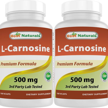 Best Naturals L-Carnosine 500 mg 100 Vcaps (100 Count (Pack of 2))