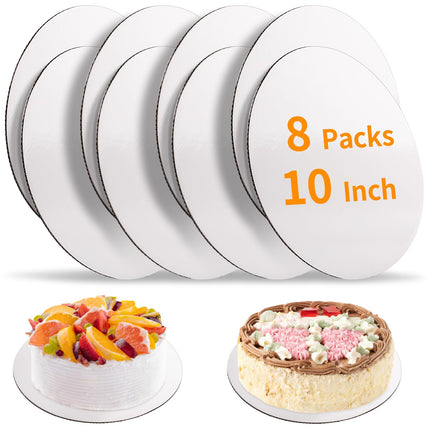 8 Pcs Cake Boards,10 inch Round Cardboard Cake Rounds Cake Base