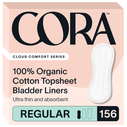 Cora 100% Organic Cotton Topsheet Bladder Liners (156 Regular Bladder Liners)