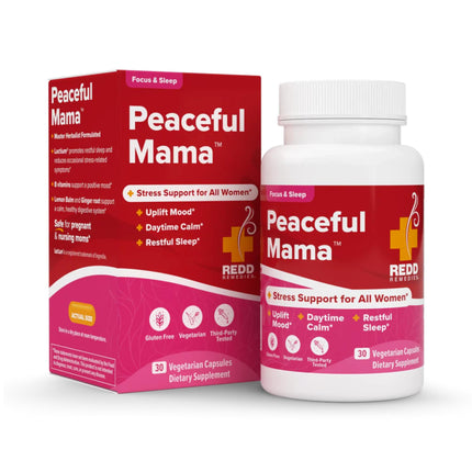 Redd Remedies Peaceful Mama | Designed for Women in All Stages of Life | with Lactium, Lemon Balm, and Ginger Root | 30 Servings