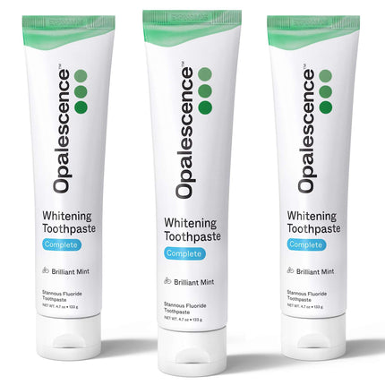 Opalescence Complete Stannous Fluoride Toothpaste, Whitening & Gum Health, 4-in-1 Formula, Helps Prevent Gingivitis, Reduces Sensitivity, Anticavity, (3 Units) Dentist-Developed, Mint, 4.7 oz - 6365-3