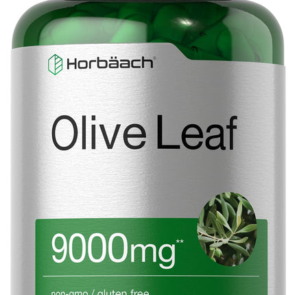 Horbäach Olive Leaf Extract Capsules | 200 Count | Super Strength Supplement | Non-GMO, Gluten Free