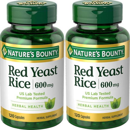 Nature's Bounty Red Yeast Rice 600mg 120 Capsules (Pack of 2)