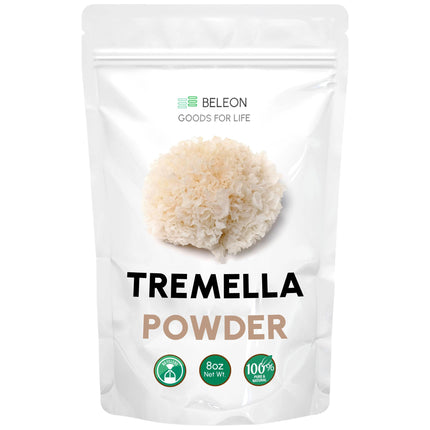 Beleon Goods For Life Tremella Mushroom Powder 8 oz - Pure Snow Fungus Powder, Fruitnig Body, Daily Support