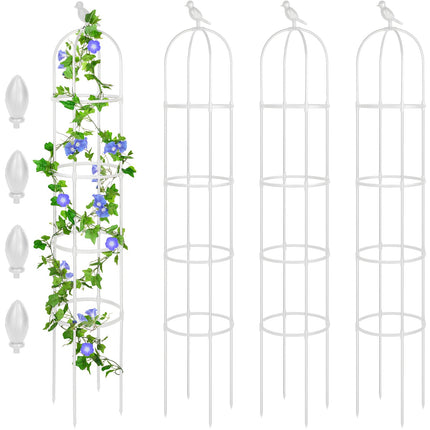 Sadnyy 6 ft Garden Obelisk Trellis, Heavy Duty Plant Supports, White