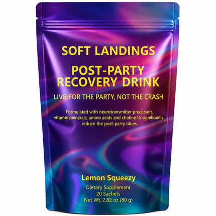 Soft Landings Post Party Recovery Drink Powder, Lemon Flavor, 80g (1pc)