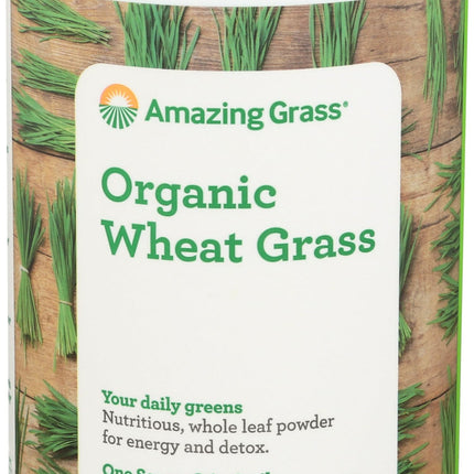 Amazing Grass Wheat Grass Powder: 100% Whole-Leaf Wheat Grass Powder for Energy, Detox & Immunity Support, Chlorophyll Providing Greens, 60 Servings