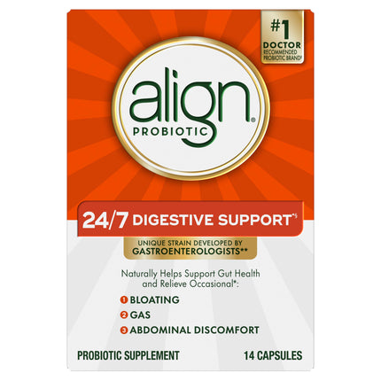 Align Probiotic, 24/7 Digestive Support*§, Probiotics for Women and Men, Probiotics for Digestive Health, Men and Womens Probiotic Capsules Help Relieve Occasional Bloating & Gas*, 14 Capsules