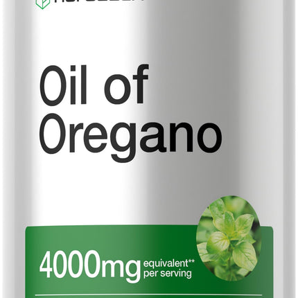 Horbäach Oregano Oil | 300 Softgel Capsules | Naturally Occurring Carvacrol Pills | Non-GMO and Gluten Free Extract Supplement