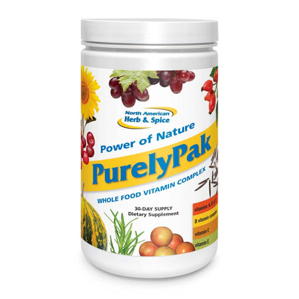 NORTH AMERICAN HERB & SPICE Purely Pak - Whole Food Vitamin Supplement Plan - Vitamin A, B Complex, C, D, E & Omega 3-6-9 - Easily Absorbable - Non-GMO - 30-Day Supply