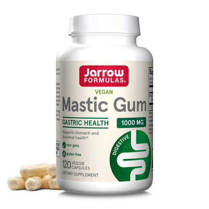 Jarrow Formulas Mastic Gum 1000 mg - 120 Veggie Caps - Mastic Gum Capsules Supporting Stomach and Duodenal Health - 60 Servings
