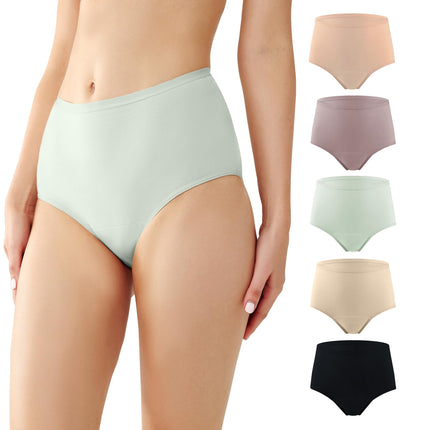 BATTEWA Washable Absorbency Incontinence Regular Underwear for Women, Reusable Leak Proof Protection Panties for Bladder Leakage(5Color, 4X-Large, 5 Pack)