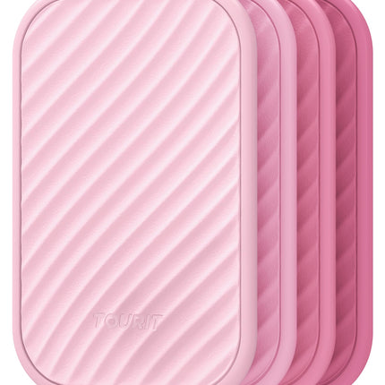 TOURIT Slim Ice Packs for Lunch Boxes and Coolers, 4 Pack Reusable Lunch Box Ice Packs, Long Lasting BPA-Free Non-Toxic Freezer Packs for Lunch Bags, Travel, Picnic or Camping, Baby Pink
