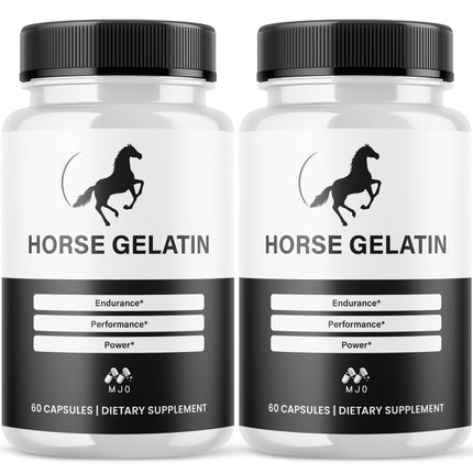 (2 Pack) Horse Gelatin Capsules,Official HorseGelatin Pills for Men with All Natural Ingredients,Maximum Strength Supplement with Premium Vitamins Supporting Optimal Wellness and Health (120 Capsules)