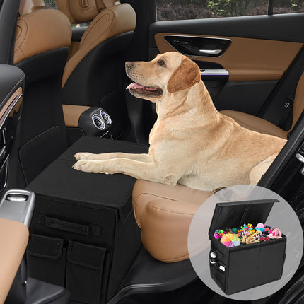 EAROND Dog Seat Extender for Dogs up to 200lbs, Dog Back Seat with Storage Pockets, Collapsible Front and Backseat Extender for Large, Medium and Small Dogs