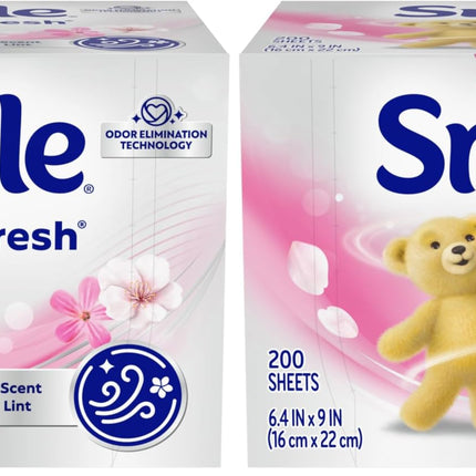 Snuggle Dryer Sheets, Spring Burst, 200 Count | Plus SuperFresh | Static Control | Odor Eliminating | Pack of 2