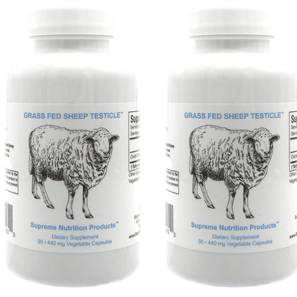 Supreme Nutrition Sheep Testicle - 100% Grass Fed and Finished in New Zealand, 90 Capsules of Pure Ovine Testicle (Pack of 2)